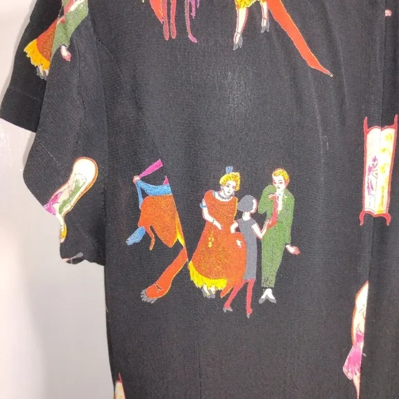 VINTAGE DOROTHY SCHOELEN RAYON CREPE MAXI DRESS - Picture 8 of 10